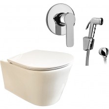 Комплект унитаза с гигиеническим душем Sanitana Glam N333661arona подвесной с сиденьм Микролифт
