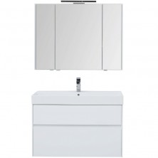 Комплект мебели для ванной Aquanet Бруклин 100 207800 подвесной Белый глянец