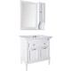 Комплект мебели для ванной ASB-Woodline Гранда 85 Белый с патиной Серебро