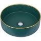 Раковина-чаша Bronze de Luxe 36 1054 Зеленая с золотым ободом