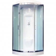 Душевая кабина Royal Bath НК 90x90 RB90HK6-WT-CH стекло прозрачное задняя стенка Белая