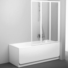Шторка на ванну Ravak Behappy VS3 115 795S0100Z1 профиль Белый стекло Transparent