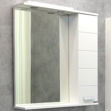 Зеркало со шкафом Comforty Модена М-75 00-00001640 с подсветкой Белое матовое