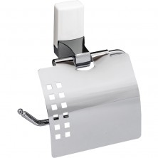 Держатель туалетной бумаги WasserKRAFT Leine K-5025W с крышкой Хром Белый