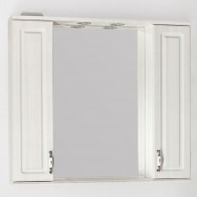 Зеркало со шкафом Style Line Олеандр 2 90 С Люкс с подсветкой Рельеф Пастель