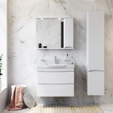 Комплект мебели для ванной AM.PM Like 80 BK80GE Белый со смесителем для раковины и аксессуарами