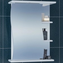 Зеркальный шкаф СанТа Волна 55 L 101011 с подсветкой Белый