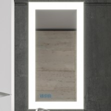 Зеркало Бриклаер Вега 40 4627125414190 с подсветкой с бесконтактным выключателем и часами