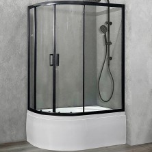 Душевой уголок Royal Bath ВК 120х80 RB8120BK-T-BL-R профиль Черный стекло прозрачное