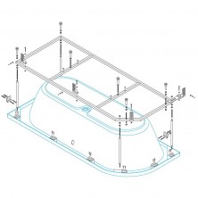 Каркас для ванны Cezares METAURO CORNER-MF 161х63 Серый