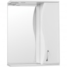Зеркало со шкафом Style Line Эко волна Панда 60 С с подсветкой Белый глянец